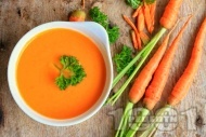Рецепта Крем супа от моркови с портокал